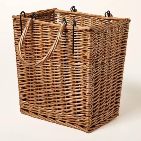 New Kate Spade Bike Basket Wicker Woven Picnic Bag Tote Storage Magazine Holder - Picture 2 of 6